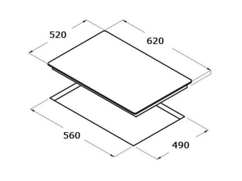 Kích thước bếp từ kết hợp hồng ngoại Chefs EH-MIX545N