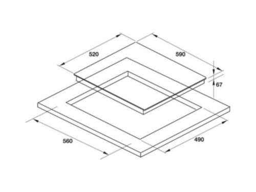 Kích thước bếp điện 3 vùng nấu Hafele HC-R603D 536.01.901