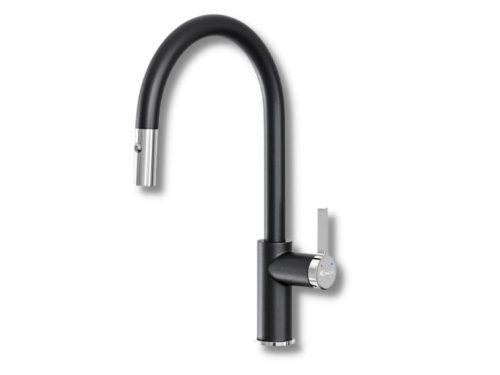 Vòi rửa bát rút dây Konox Alto Black