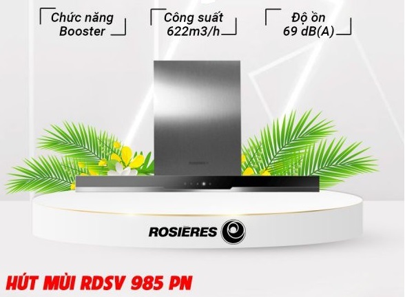 Máy hút mùi ống khói 90cm kiểu mới Rosieres RDSV 985 PN Máy hút mùi ống khói 90cm kiểu mới Rosieres RDSV 985 PN