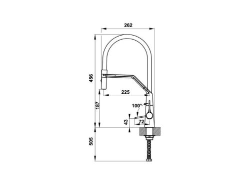 Kích thước vòi rửa bát Hafele Hydros HT20-CH1F187 570.82.230