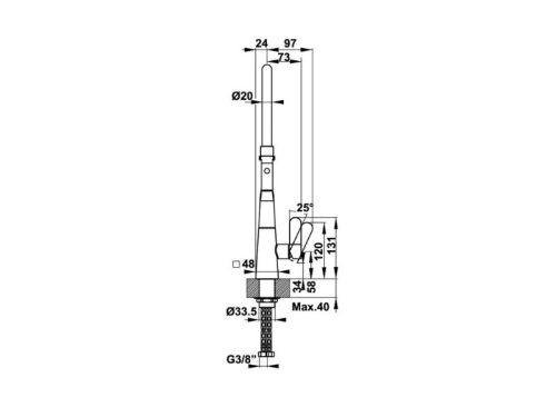Thông số kỹ thuật vòi rửa bát Hafele Hydros HT20-CH1F187 570.82.230