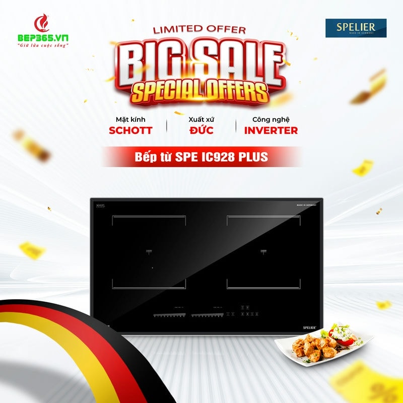 Bếp từ 2 vùng nấu Spelier SPE-IC928 PLUS Bếp từ 2 vùng nấu Spelier SPE-IC928 PLUS