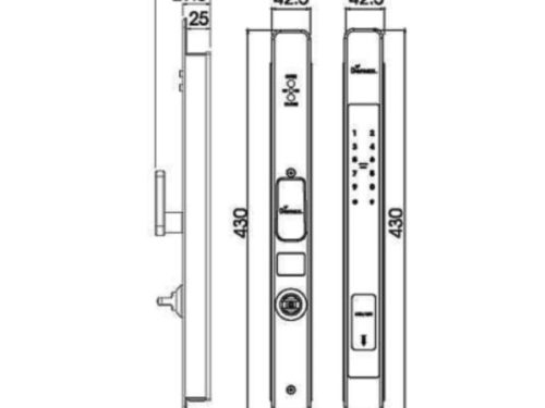 Khóa cửa điện tử Demax SL801 YB - APP WIFI 3 Kích thước của Khóa cửa điện tử Demax SL801 YB - APP WIFI