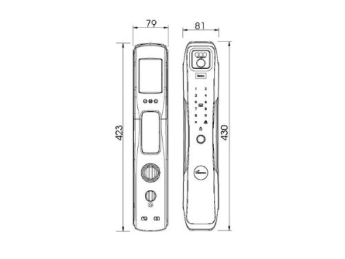 Kích thước của Khóa cửa thông minh nhận diện khuôn mặt FACE ID-3D Demax SL918 PB