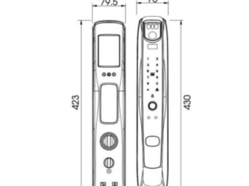 Kích thước của Khóa cửa thông minh nhận diện khuôn mặt FACE ID-3D Demax SL920 PB