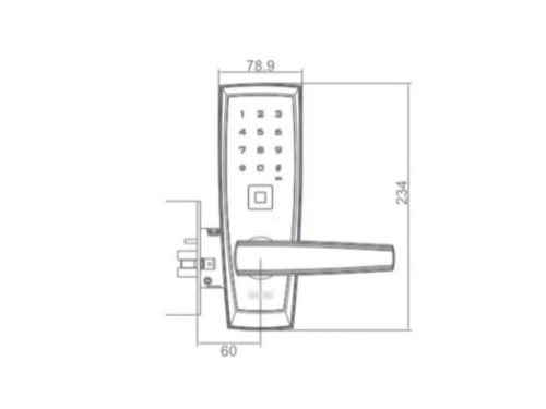 Kích thước của Khóa điện tử thông minh Giovani GSL-116E98CL