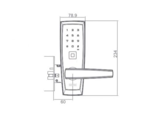 Kích thước của Khóa điện tử thông minh Giovani GSL-116E98CR