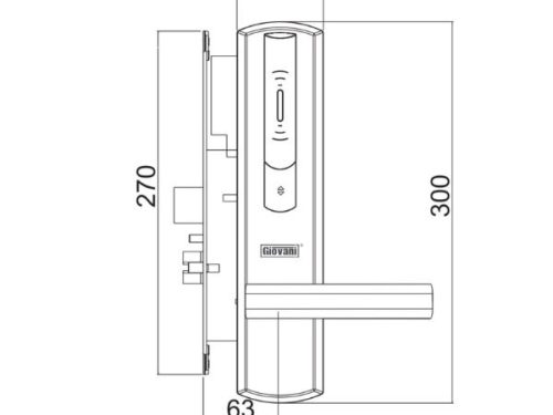 Kích thước của Khóa điện tử thông minh Giovani GSL-156C136