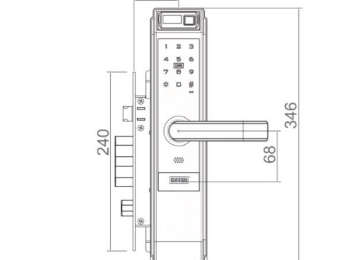 kích thước của Khóa điện tử Giovani GSL-C138FG
