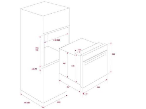 Kích thước của Lò nướng Teka HLB 8400 Black
