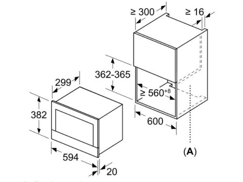 kích thước của Lò vi sóng Bosch Bosch BFL523MS0B