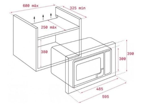 Kích thước của Lò vi sóng Teka MB 620 BI