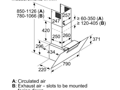 kích thước của Máy hút mùi Bosch DWK87EM60B