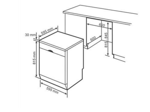 kích thước của Máy rửa bát Bosch SMS6ECI07E