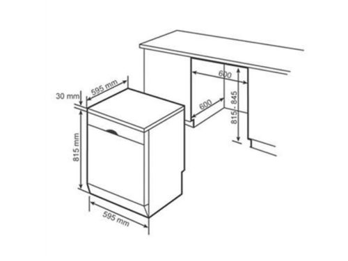 kích thước của Máy rửa bát Bosch SMS6ZCI42E