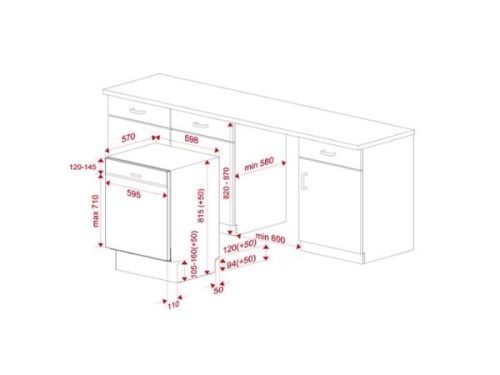 Kích thước của Máy rửa bát Teka DW DSI 76850 SS
