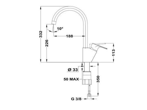 Vòi chậu rửa MTP 995 116030001 3 Kích thước của Vòi rửa Teka Sink faucet MTP 995