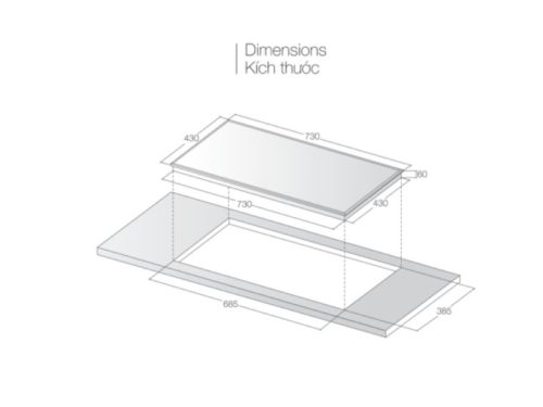 Kích thước bếp từ đôi Lorca LCI 806D