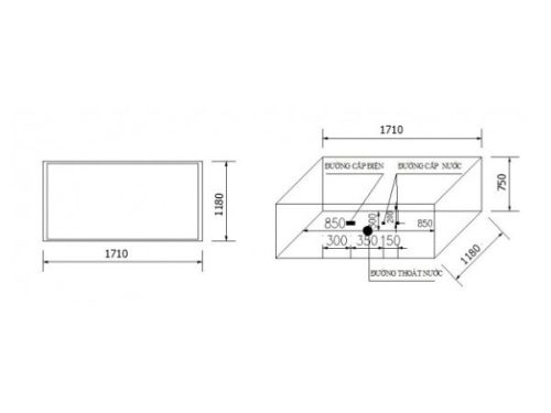 Kích thước của Bồn tắm Massage Govern K-1112
