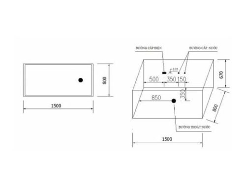 Kích thước của Bồn tắm Massage Govern K-1511