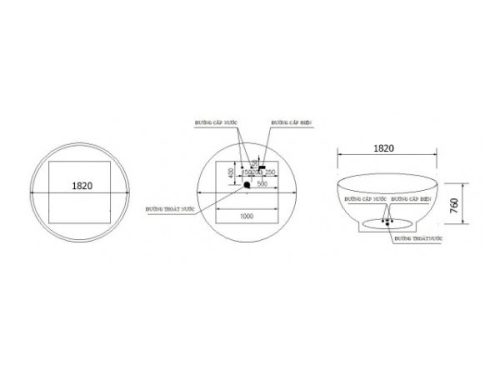 Kích thước của Bồn tắm Massage Govern K-8185