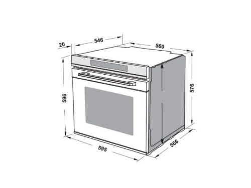 Kích thước lò nướng âm tủ 72 lít Hafele HO-8T72A 538.01.421