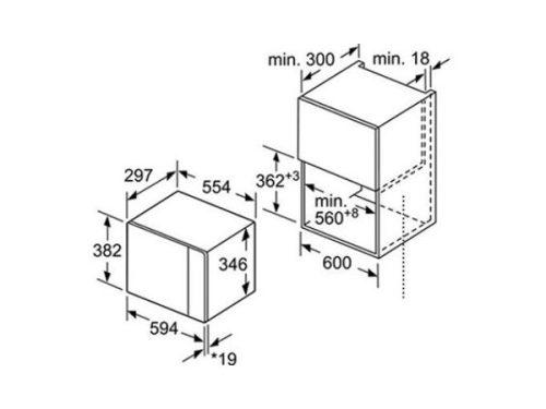 Lò vi sóng Bosch BEL523MS0 3 Kích thước của Lò vi sóng Bosch BEL523MS0