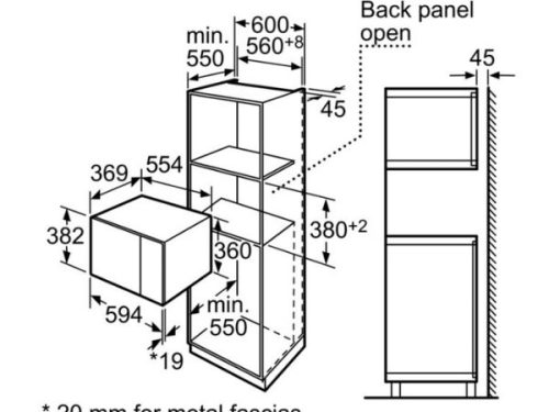 Kích thước của Lò vi sóng Bosch HMT84M654