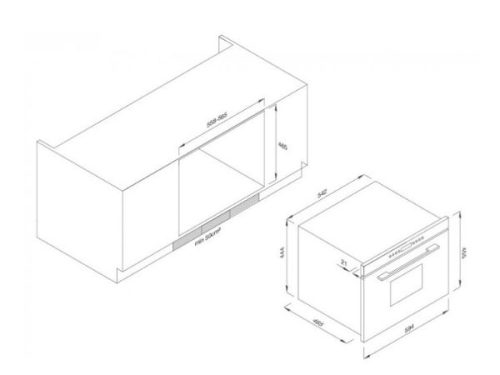 Kích thước của Lò vi sóng Malloca MW35-IX03 Kính Trắng