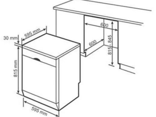 Máy rửa bát độc lập Siemens SN23EI14CE-iQ300 (2022) 3 Kích thước của Máy rửa bát độc lập Siemens SN23EI14CE-iQ300 (2022)