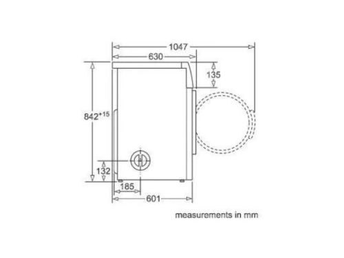 Kích thước của Máy Sấy Quần Áo Bosch WTA74101SG