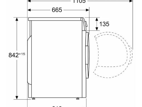 Kích thước của Máy sấy quần áo Bosch WTG86400PL