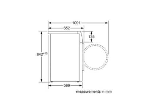 Kích thước của Máy sấy quần áo BOSCH WTW85460BY