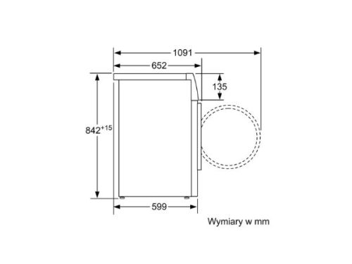 Kích thước của Máy sấy quần áo Bosch WTW85561PL