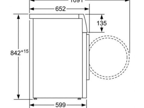 Kích thước của Máy sấy quần áo Bosch WTW85561BY