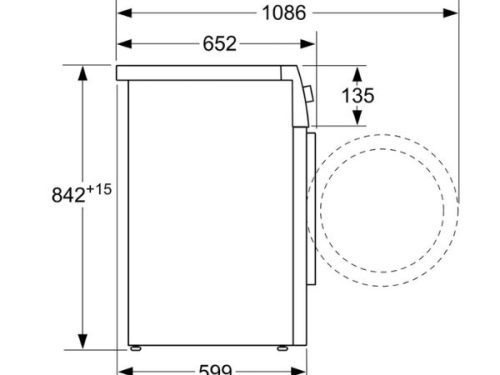 Kích thước của Máy sấy quần áo Bosch WTW876H8SG