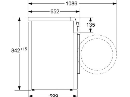 Kích thước của Máy sấy quần áo Bosch WTW876H8SG