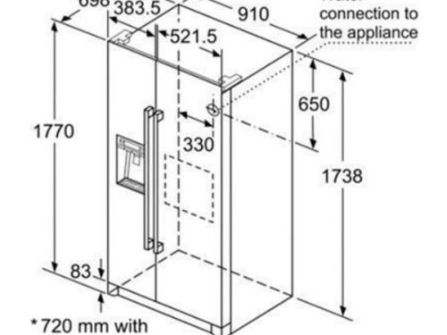 Kích thước của Tủ lạnh Side By Side Bosch KAI90VI20
