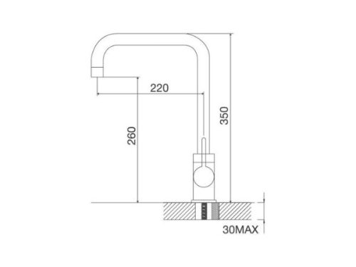 Kích thước của Vòi đồng mạ Inox K123 BN
