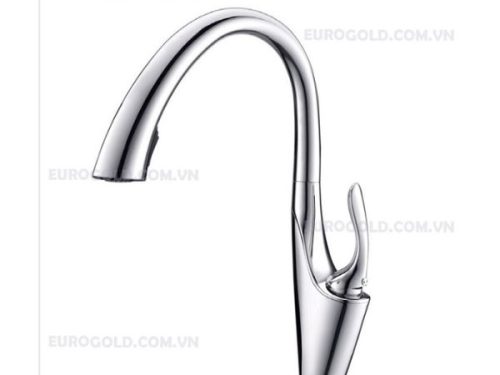 Vòi rửa chén bát Eurogold EUF222TR - mạ Crom, có dây rút