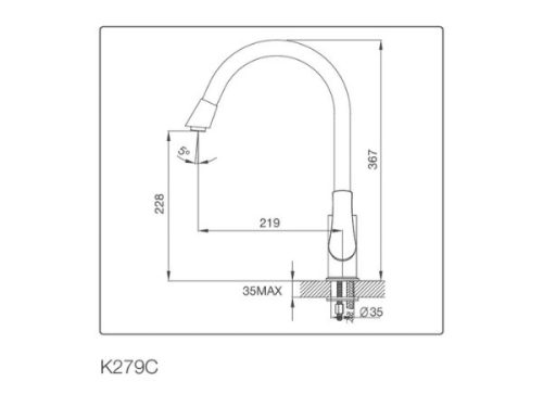 Vòi rửa chén bát Malloca K279C 3 Kích thước của Vòi rửa chén bát Malloca K279C
