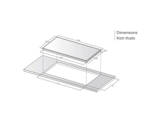 Kích thước bếp từ Lorca LCI-999 Plus