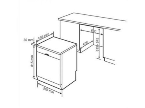 kích thước của Máy rửa bát Bosch SMS6ZCI08E Serie 6