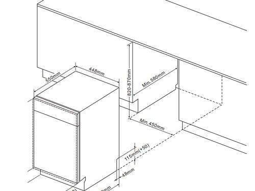 Máy rửa chén âm toàn phần Fagor 3LVF-42IT 3 Kích thước Máy rửa chén âm toàn phần Fagor 3LVF-42IT