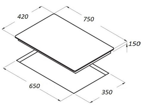 Kích thước Bếp Gas Âm RINNAI RVB-312BG