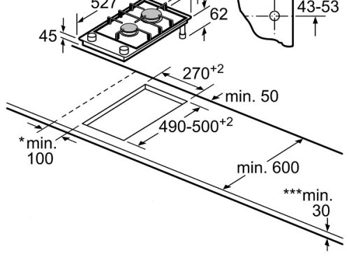 Kích thước Bếp gas Bosch PRB3A6B70