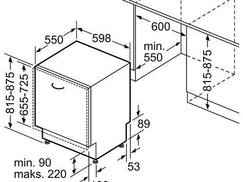 Kích thước Máy rửa bát Bosch SMV4HVX31E
