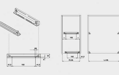 Kích thước của Khay up bát đĩa Hafele 544.01.007