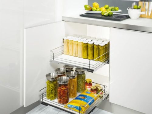 Phụ kiện tủ bếp Hafele 540.26.664 bộ rổ ARENA lắp âm bản lề 450mm